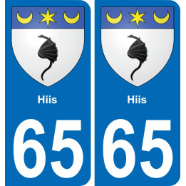 65 Hiis sticker plate registration city