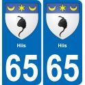 65 Hiis sticker plate registration city