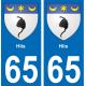 65 Pau autocollant sticker plaque immatriculation auto ville
