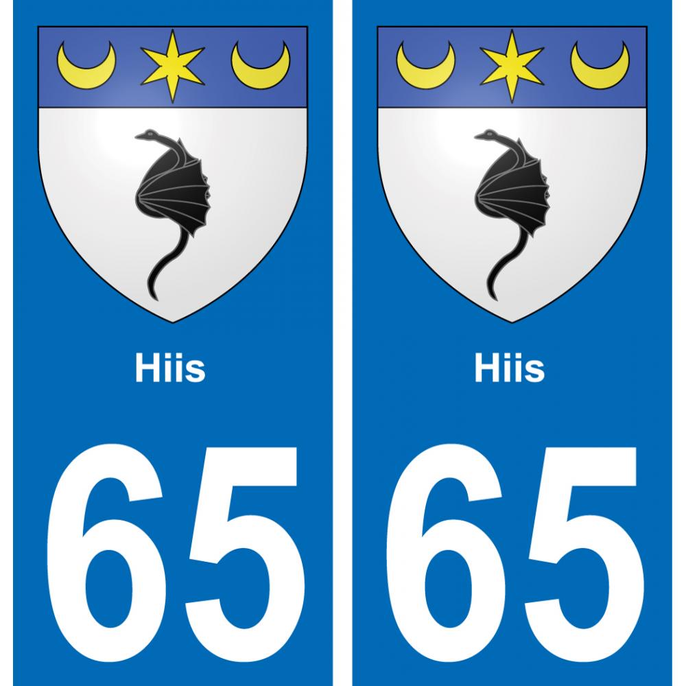 65 Hiis sticker plate registration city