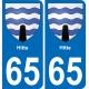 65 Hitte autocollant sticker plaque immatriculation auto ville