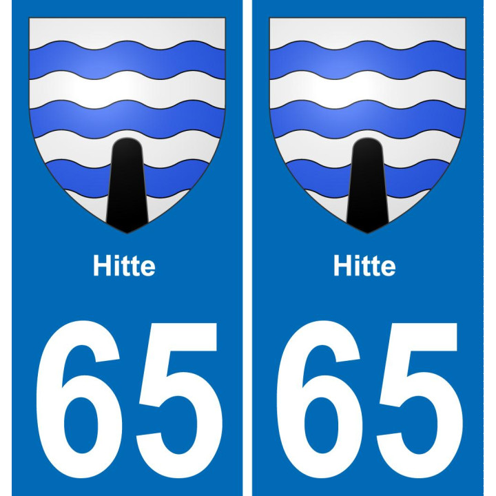 65 Hitte sticker plate registration city