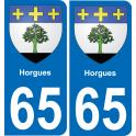 65 Horgues adesivo piastra di registrazione city