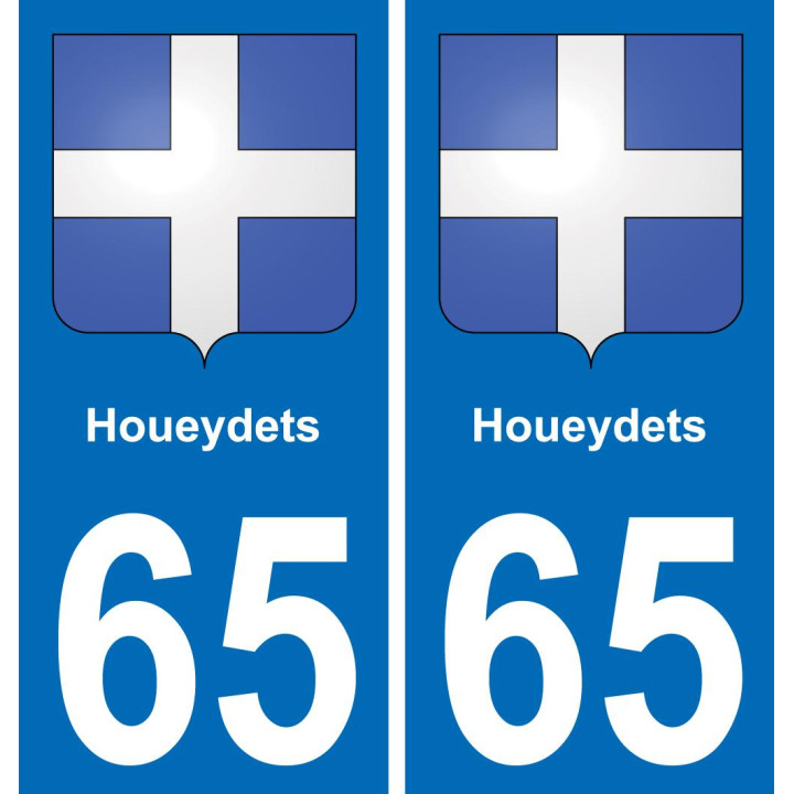 65 Houeydets autocollant sticker plaque immatriculation auto ville