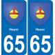 65 Pau autocollant sticker plaque immatriculation auto ville