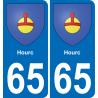 65 Hourc autocollant sticker plaque immatriculation auto ville