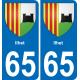 65 Ilhet autocollant sticker plaque immatriculation auto ville