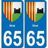 65 Ilhet autocollant sticker plaque immatriculation auto ville