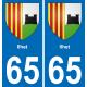 65 Pau autocollant sticker plaque immatriculation auto ville