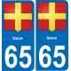 65 Izaux autocollant sticker plaque immatriculation auto ville