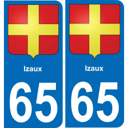 65 Izaux autocollant sticker plaque immatriculation auto ville