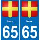 65 Pau autocollant sticker plaque immatriculation auto ville