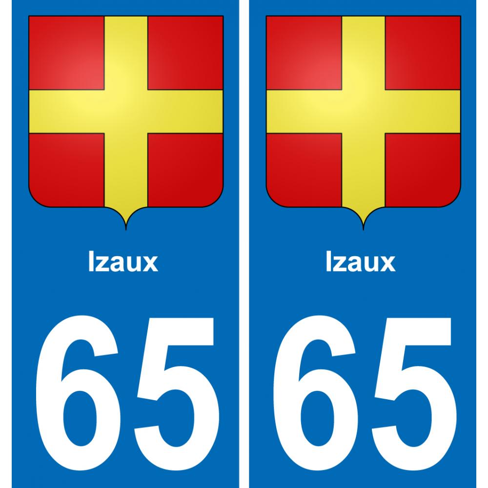 65 Izaux placa etiqueta de registro de la ciudad