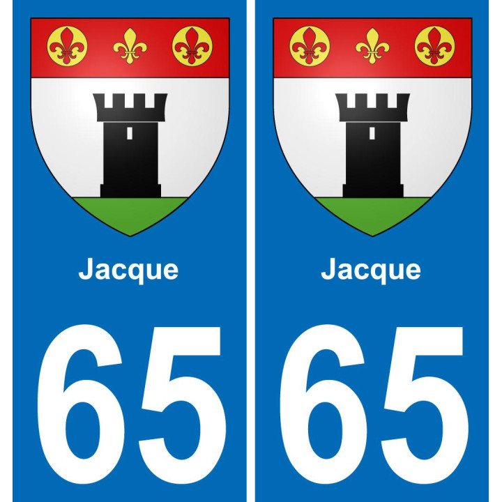 65 Jacque sticker plate registration city