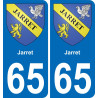 65 Jarret autocollant sticker plaque immatriculation auto ville