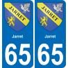 65 Pau autocollant sticker plaque immatriculation auto ville