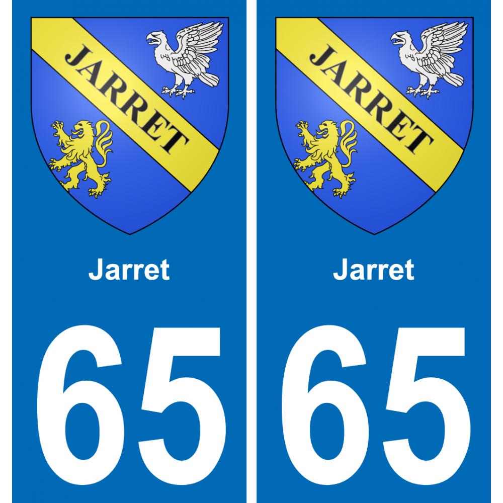 65 Jarret sticker plate registration city