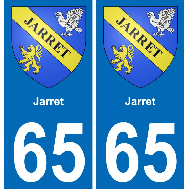 65 Jarret sticker plate registration city