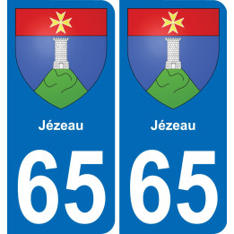 65 Jézeau placa etiqueta de registro de la ciudad