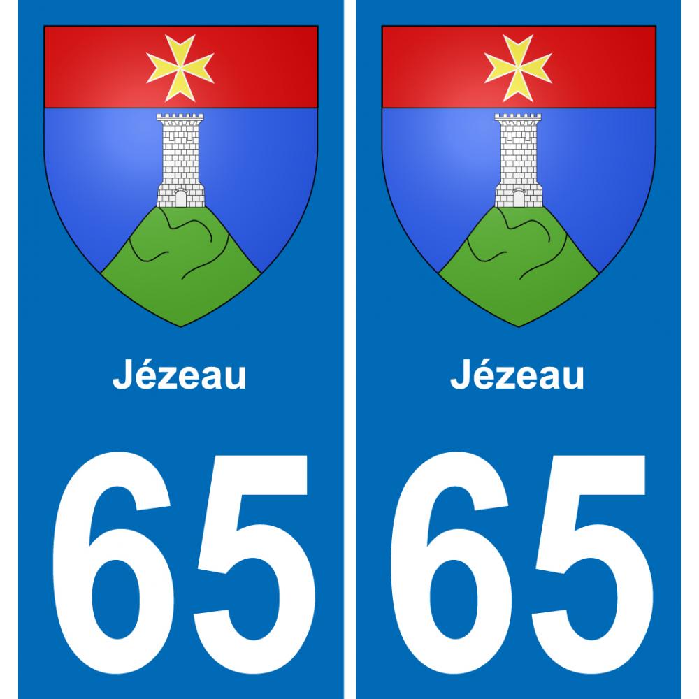 65 Jézeau placa etiqueta de registro de la ciudad