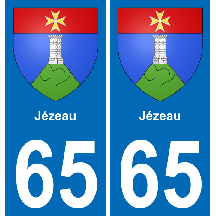 65 Jézeau sticker plate registration city