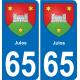 65 Julos autocollant sticker plaque immatriculation auto ville