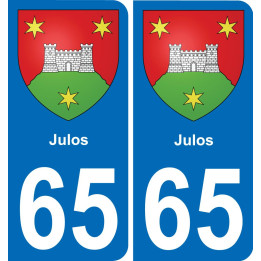 65 Julos autocollant sticker plaque immatriculation auto ville