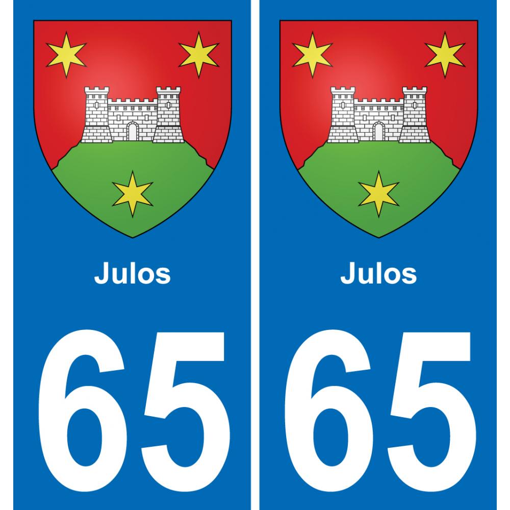65 Julos placa etiqueta de registro de la ciudad