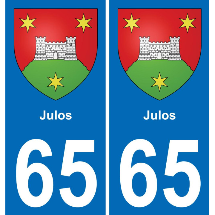 65 Julos placa etiqueta de registro de la ciudad