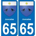 65 Juncalas autocollant sticker plaque immatriculation auto ville