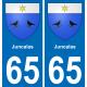 65 Pau autocollant sticker plaque immatriculation auto ville