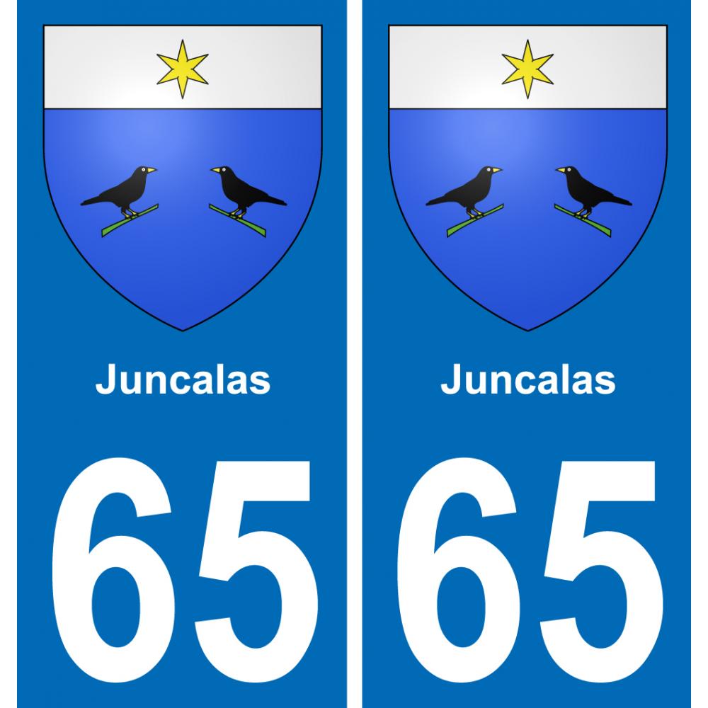65 Juncalas autocollant sticker plaque immatriculation auto ville
