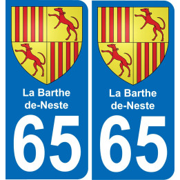 65 La Barthe-de-Neste placa etiqueta de registro de la ciudad