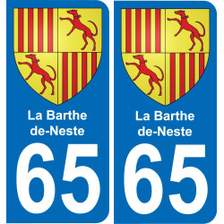65 La Barthe-de-Neste autocollant sticker plaque immatriculation auto ville