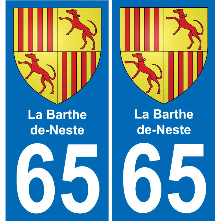 65 La Barthe-de-Neste sticker plate registration city