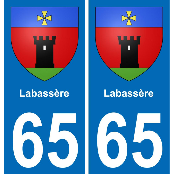 65 Labassère placa etiqueta de registro de la ciudad