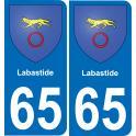 65 Labastide autocollant sticker plaque immatriculation auto ville