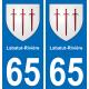 65 Labatut-Rivière autocollant sticker plaque immatriculation auto ville