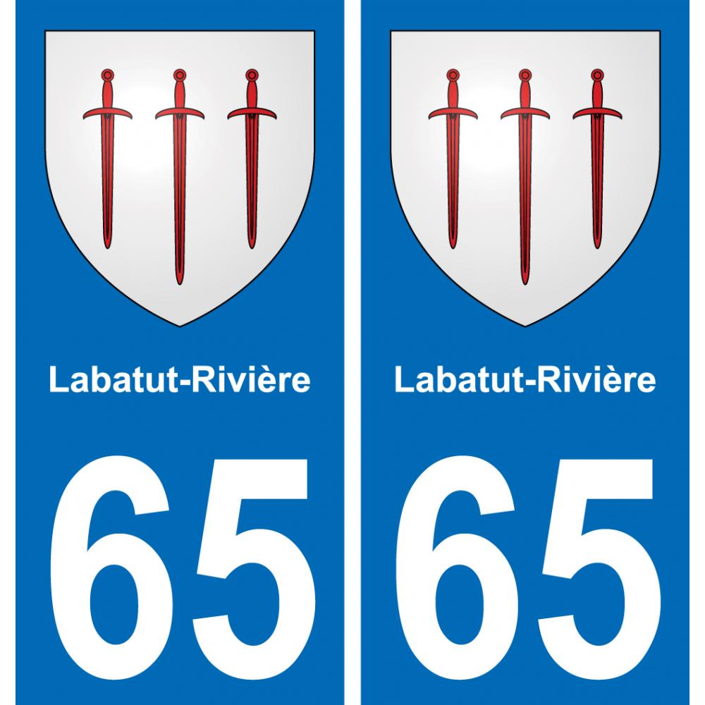 65 Labatut-Rivière autocollant sticker plaque immatriculation auto ville