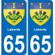 65 Laborde autocollant sticker plaque immatriculation auto ville
