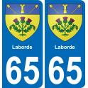 65 Pau autocollant sticker plaque immatriculation auto ville