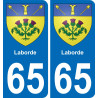 65 Laborde placa etiqueta de registro de la ciudad