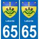 65 Pau autocollant sticker plaque immatriculation auto ville