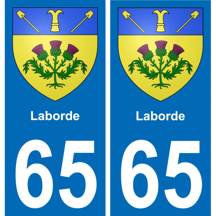 65 Laborde sticker plate registration city