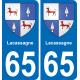 65 Lacassagne sticker plate registration city