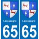 65 Pau autocollant sticker plaque immatriculation auto ville