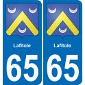 65 Pau autocollant sticker plaque immatriculation auto ville