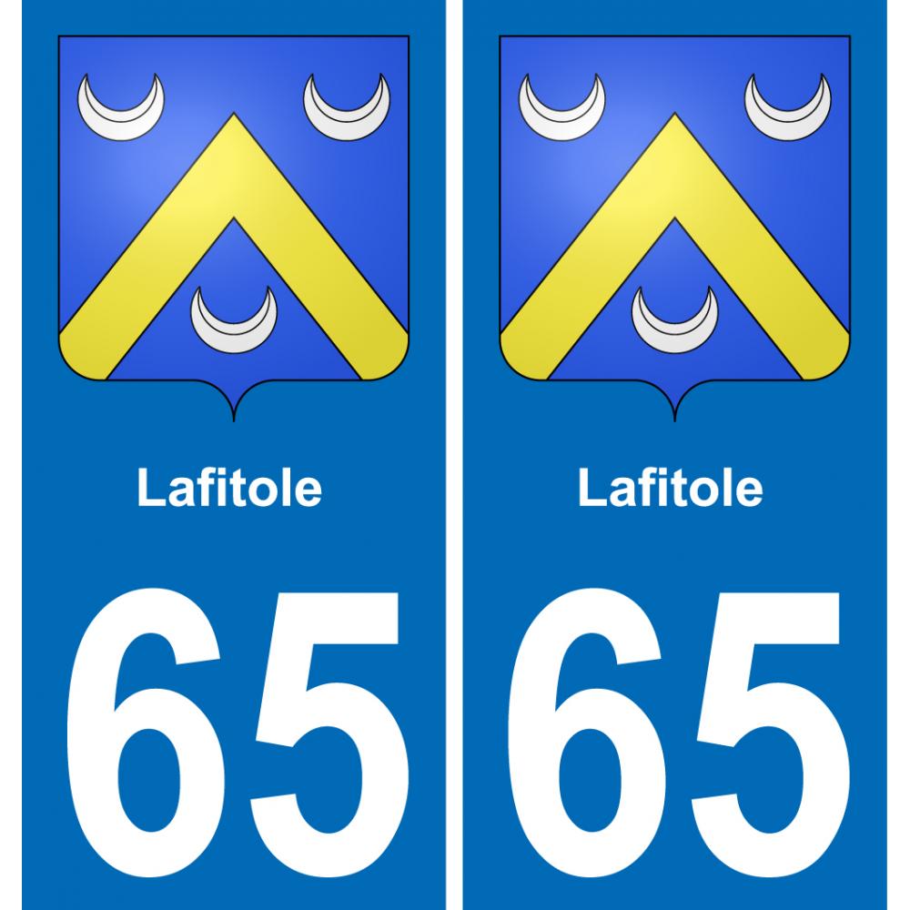 65 Lafitole autocollant sticker plaque immatriculation auto ville