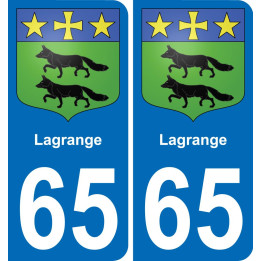 65 Lagrange placa etiqueta de registro de la ciudad