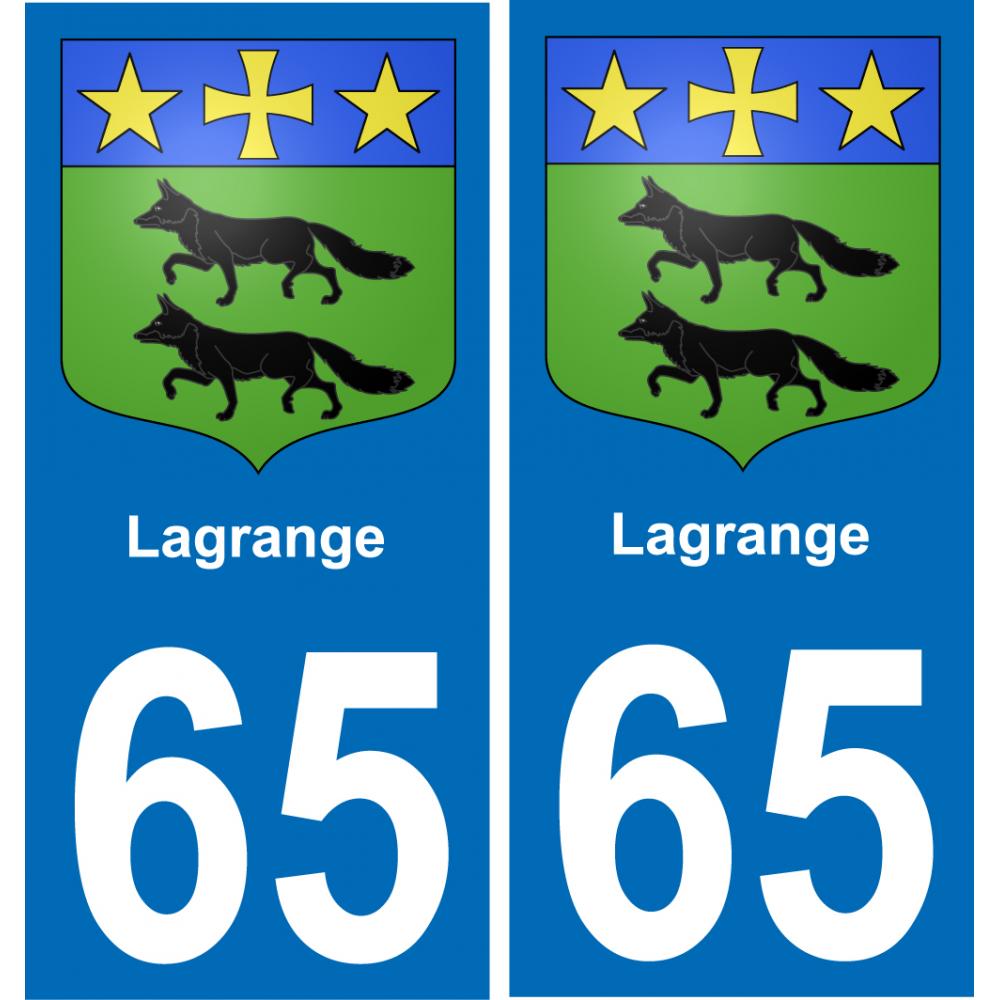 65 Lagrange sticker plate registration city